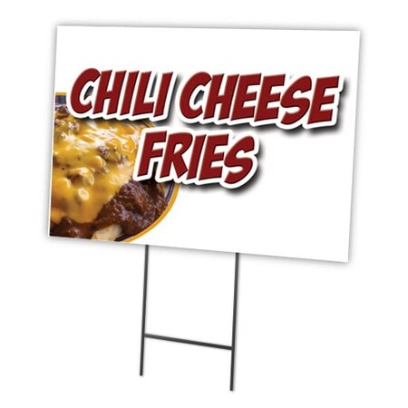Signmission Chili Cheese Fries Yard Sign & Stake outdoor plastic coroplast window, C-1216 Chili Cheese Fries C-1216 Chili Cheese Fries